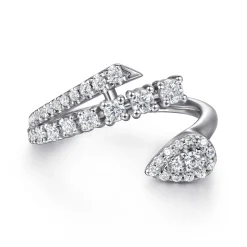 Discount Gabriel & Co. 14K White Gold Diamond Bypass Ring