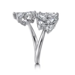 Clearance Gabriel & Co. 18K White Gold Diamond Bypass Ring