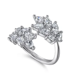 Clearance Gabriel & Co. 18K White Gold Diamond Bypass Ring