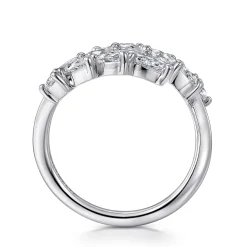 Clearance Gabriel & Co. 18K White Gold Diamond Bypass Ring