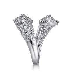 Clearance Gabriel & Co. 14K White Gold Diamond Bypass Ring