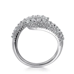 Clearance Gabriel & Co. 14K White Gold Diamond Bypass Ring