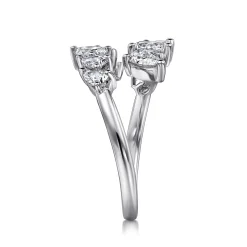 Discount Gabriel & Co. 18K White Gold Diamond Bypass Ring