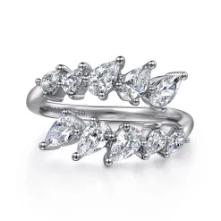 Discount Gabriel & Co. 18K White Gold Diamond Bypass Ring
