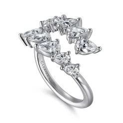 Discount Gabriel & Co. 18K White Gold Diamond Bypass Ring