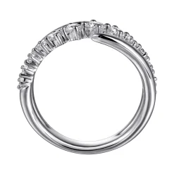 New Gabriel & Co. 14K White Gold Diamond Bypass Ring