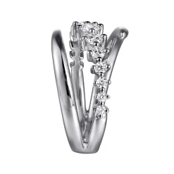 New Gabriel & Co. 14K White Gold Diamond Bypass Ring