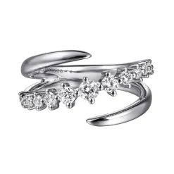 New Gabriel & Co. 14K White Gold Diamond Bypass Ring