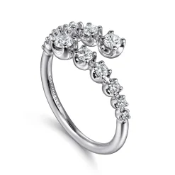 New Gabriel & Co. 14K White Gold Diamond Bypass Ring