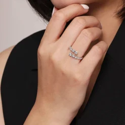 New Gabriel & Co. 14K White Gold Diamond Bypass Ring