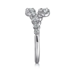 New Gabriel & Co. 14K White Gold Diamond Bypass Ring
