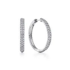 Sale Gabriel & Co. 14K White Gold Diamond Chevron Earrings