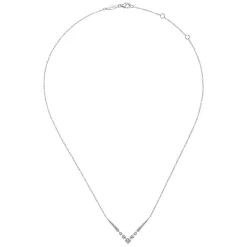 Hot Gabriel & Co. 14K White Gold Diamond Chevron Necklace