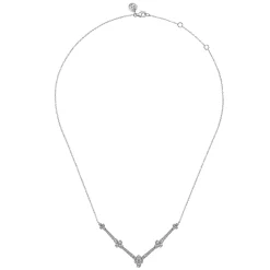 Discount Gabriel & Co. 14K White Gold Diamond Chevron Necklace
