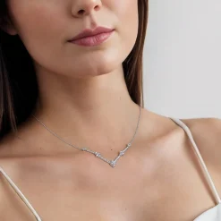 Discount Gabriel & Co. 14K White Gold Diamond Chevron Necklace