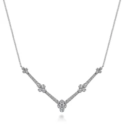 Discount Gabriel & Co. 14K White Gold Diamond Chevron Necklace