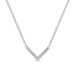 Sale Gabriel & Co. 14K White Gold Diamond Chevron Necklace