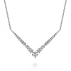 Clearance Gabriel & Co. 14K White Gold Diamond Chevron Necklace