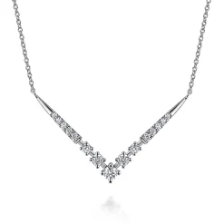 Clearance Gabriel & Co. 14K White Gold Diamond Chevron Necklace