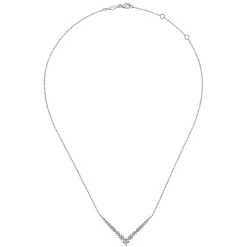 Clearance Gabriel & Co. 14K White Gold Diamond Chevron Necklace