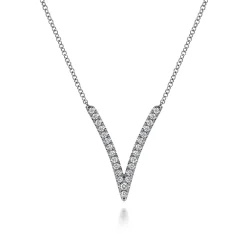 Gabriel & Co. 14K White Gold Diamond Chevron Necklace