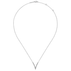 Gabriel & Co. 14K White Gold Diamond Chevron Necklace