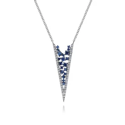 Best Gabriel & Co. 14K White Gold Diamond Chevron Necklace
