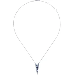 Best Gabriel & Co. 14K White Gold Diamond Chevron Necklace