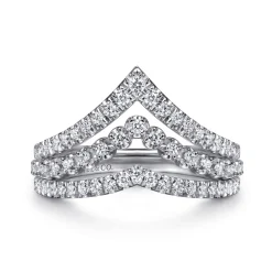 Outlet Gabriel & Co. 14K White Gold Diamond Chevron Ring