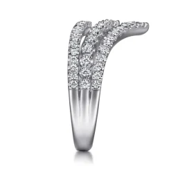 Outlet Gabriel & Co. 14K White Gold Diamond Chevron Ring