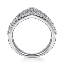 Outlet Gabriel & Co. 14K White Gold Diamond Chevron Ring