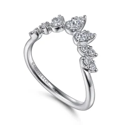 Best Gabriel & Co. 14K White Gold Diamond Chevron Ring