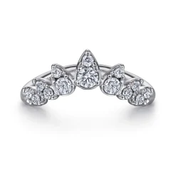 Best Gabriel & Co. 14K White Gold Diamond Chevron Ring