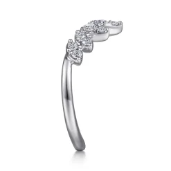 Best Gabriel & Co. 14K White Gold Diamond Chevron Ring