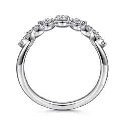 Best Gabriel & Co. 14K White Gold Diamond Chevron Ring