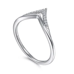 Sale Gabriel & Co. 14K White Gold Diamond Chevron Ring