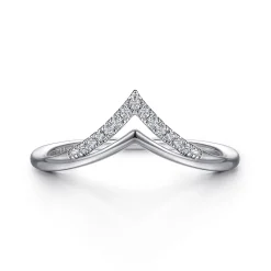 Sale Gabriel & Co. 14K White Gold Diamond Chevron Ring