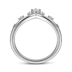 Best Gabriel & Co. 14K White Gold Diamond Chevron Ring