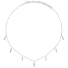 Best Gabriel & Co. 14K White Gold Diamond Choker Necklace with Diamond Spike Drops