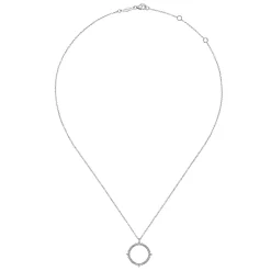 Gabriel & Co. 14K White Gold Diamond Circle Pendant Necklace