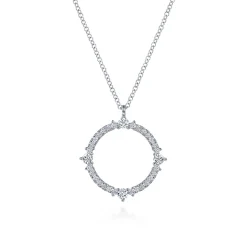 Gabriel & Co. 14K White Gold Diamond Circle Pendant Necklace