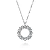 Sale Gabriel & Co. 14K White Gold Diamond Circle Pendant Necklace