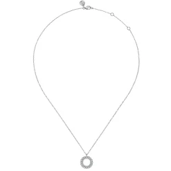 Sale Gabriel & Co. 14K White Gold Diamond Circle Pendant Necklace