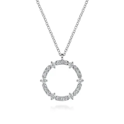 Clearance Gabriel & Co. 14K White Gold Diamond Circle Pendant Necklace