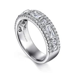 Best Gabriel & Co. 14K White Gold Diamond Classic Band Ring