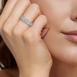 Best Gabriel & Co. 14K White Gold Diamond Classic Band Ring
