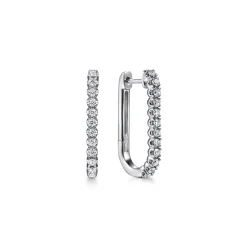 Sale Gabriel & Co. 14K White Gold Diamond Classic Elongated Oval Hoop Earrings