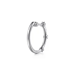 Best Gabriel & Co. 14K White Gold Diamond Classic Hoop Earrings