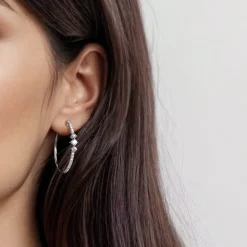 Sale Gabriel & Co. 14K White Gold Diamond Classic Hoop Earrings