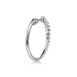 Gabriel & Co. 14K White Gold Diamond Classic Hoop Earrings